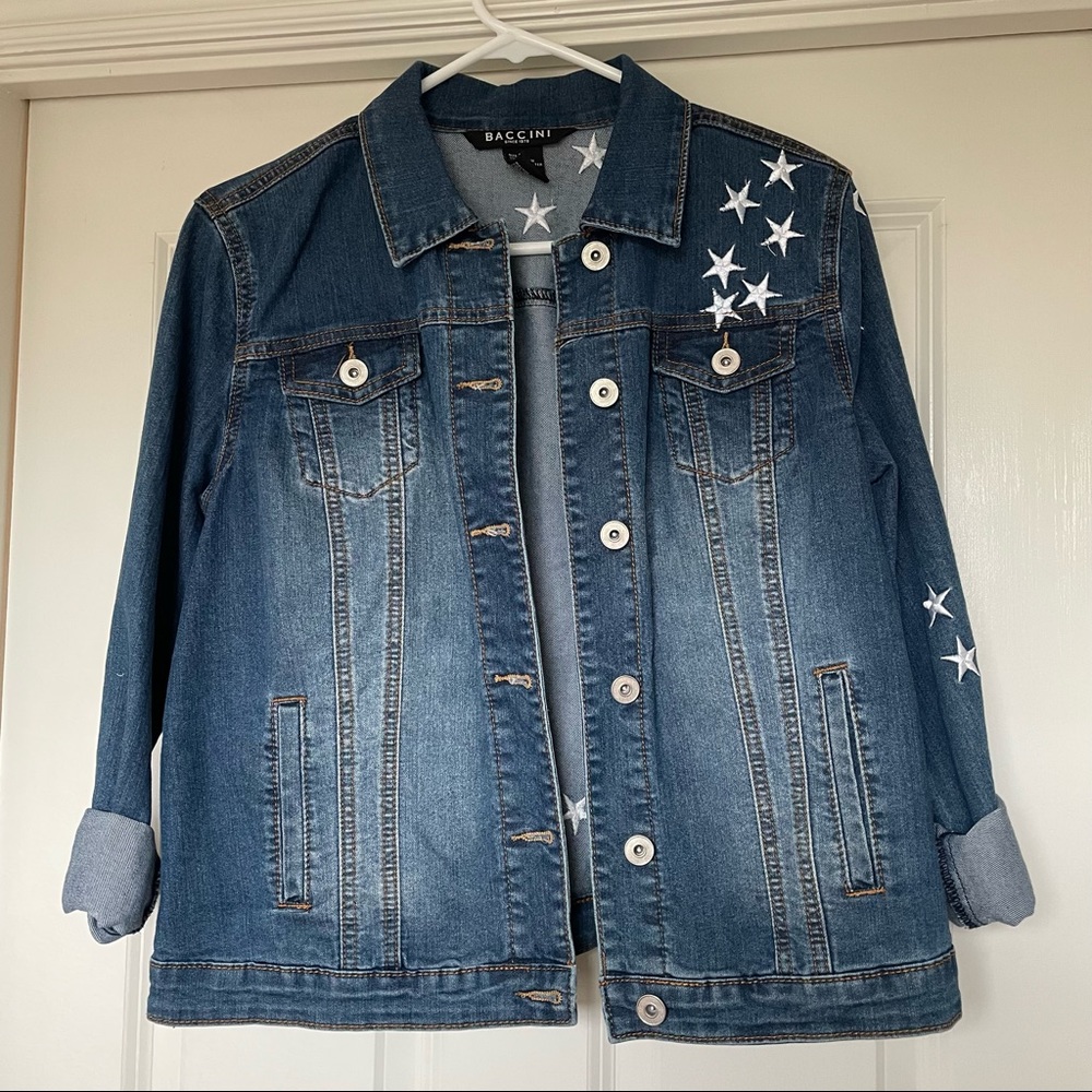 Baccini Star Embroidered Jean Jacket Small